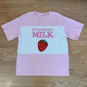 Strawberry Milk Oversized Tee